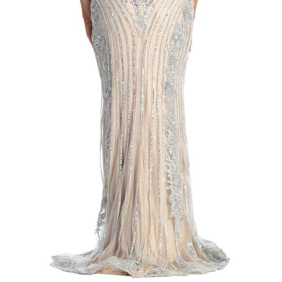 NWT May Queen RQ7946 Prom Dress Silver Size 6 - Picture 5 of 9
